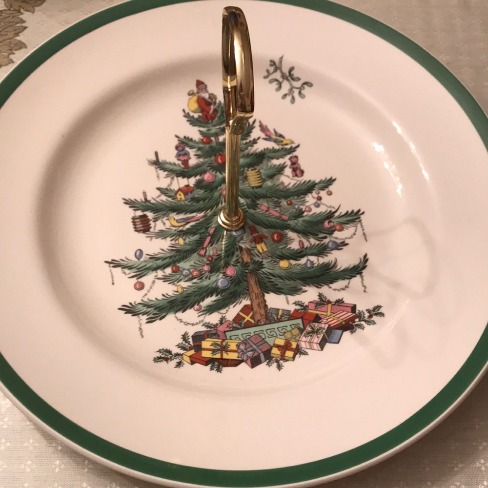 Spode 1 tier cake dish. Gently used, excellent condition. No box.